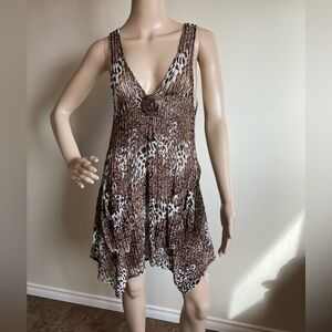 Leopard Print Asymetrical Dress, Top, Coverup